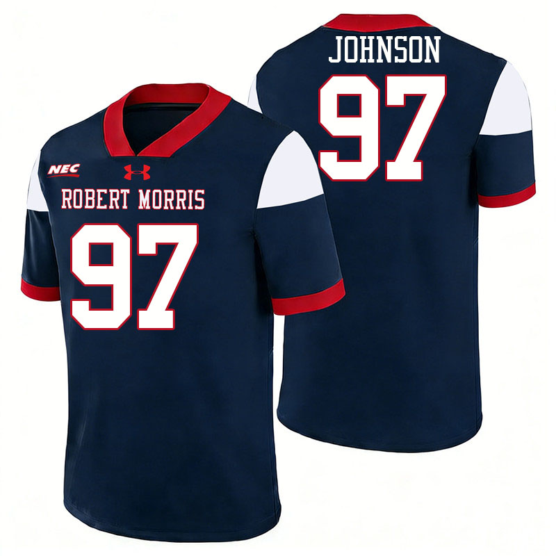 Robert Morris Colonials #97 Ameer Johnson College Football Jerseys,Uniforms Stitched-Navy